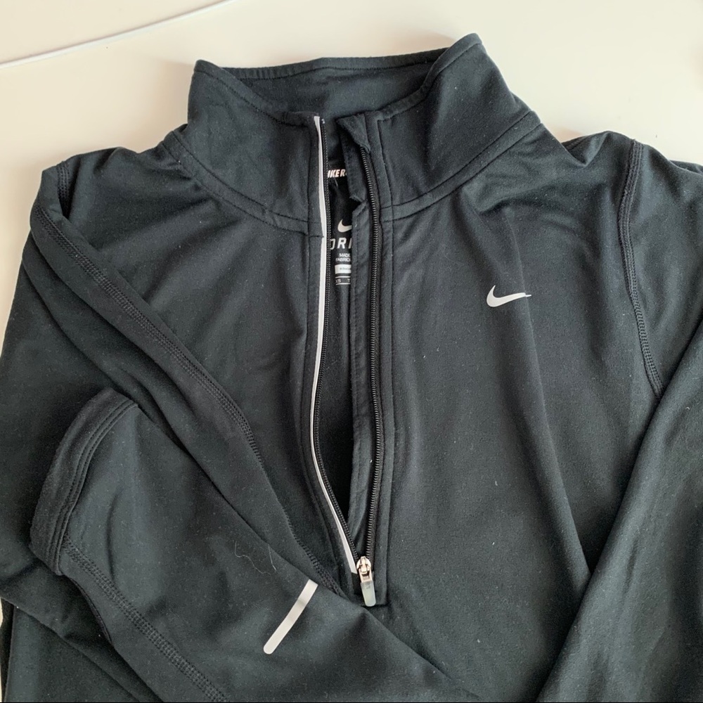 black nike dri-fit running workout top
